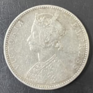 Bikanir State Silver Rupee “Maharaja Ganga Singh Bahadur” Year 1892 Victoria Empress **V. Scare** High Collectable Grade.